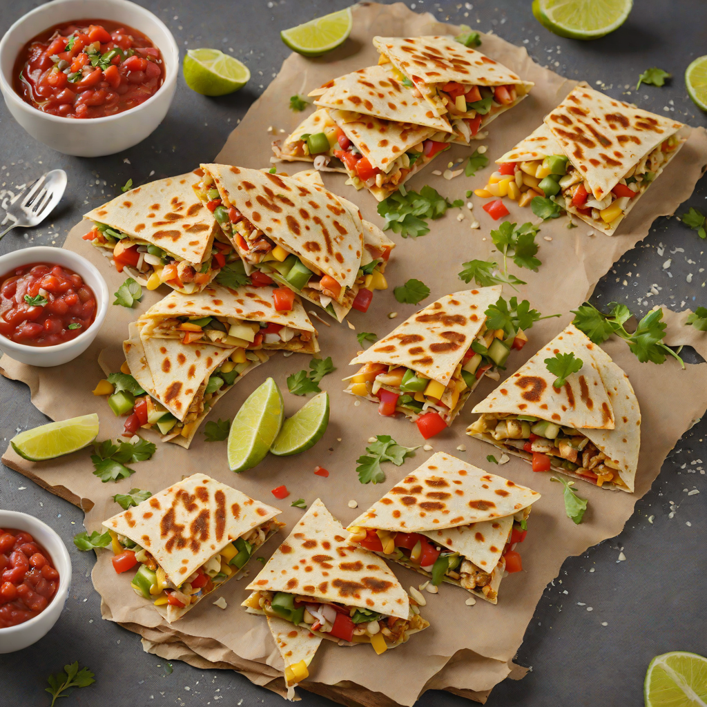 Vegetable-Loaded Mini Chicken Quesadillas
