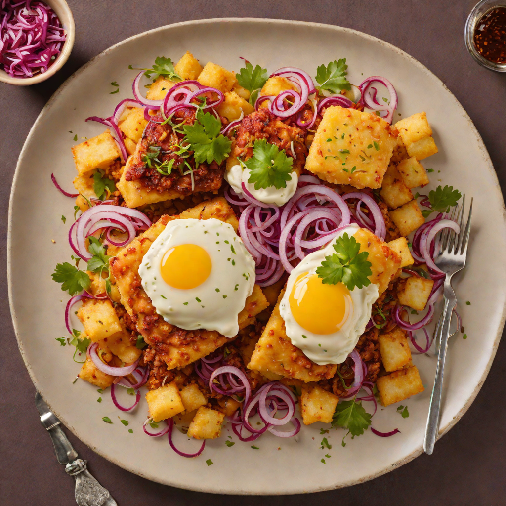 Dominican-Style Mangu with Sautéed Red Onions and Fried Cheese