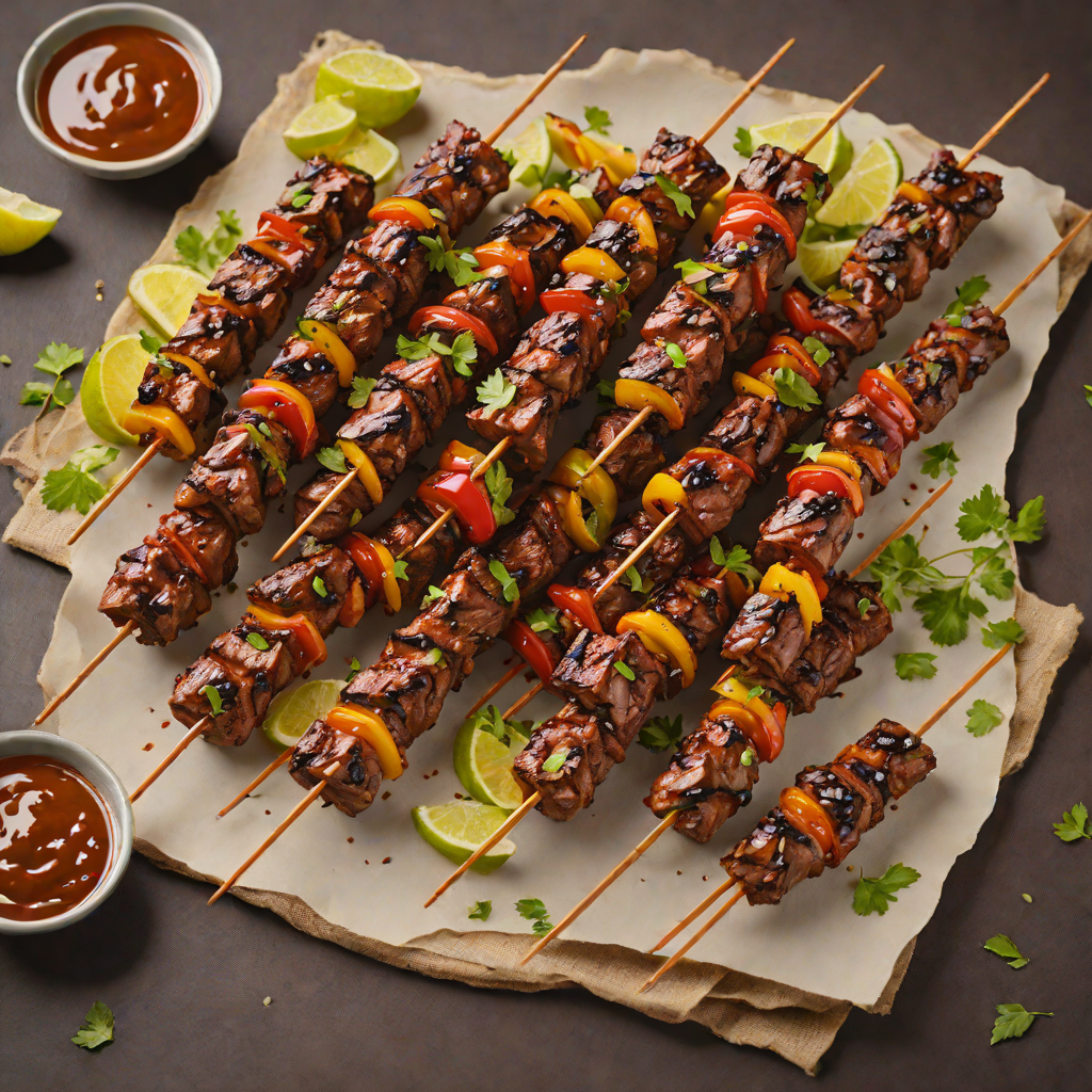 Grilled Texas Blackened Beef Skewers with Spicy BBQ Glaze