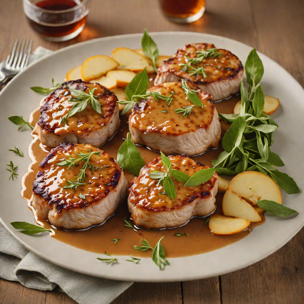 Pan-Seared Pork Chops with Apple Cider Pan Sauce and Sage