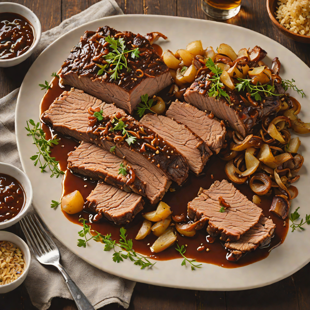 Craft Beer-Braised Beef Brisket with Caramelized Onions