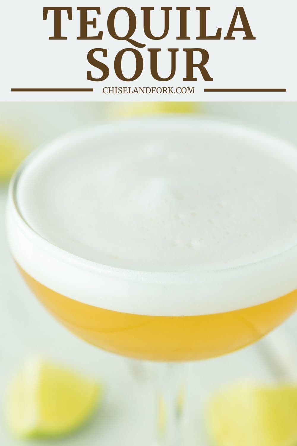 Tequila Lime Sour with Agave and Egg White Foam