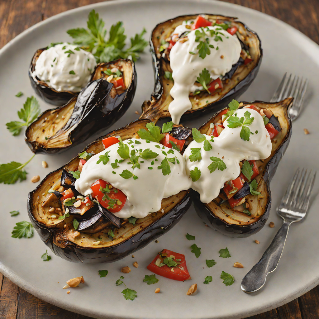 Charcoal-Grilled Mediterranean Eggplant with Garlic Yogurt
