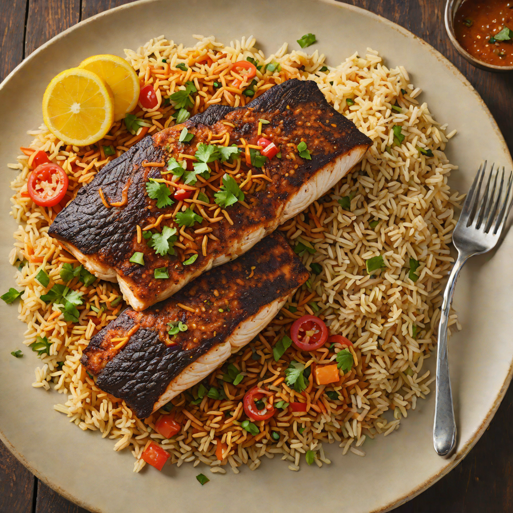 Jazz-Inspired Cajun Blackened Catfish with Creole Rice