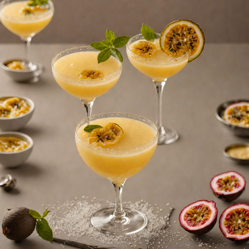 Shaken Vanilla Passionfruit Martini with Prosecco Float