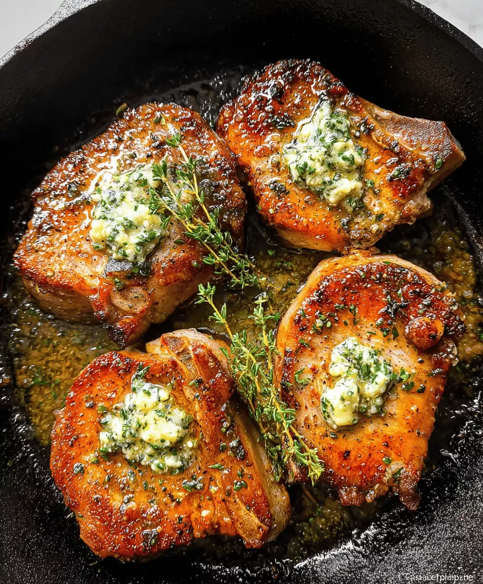 Italian Pan-Seared Pork Chops with Garlic Rosemary Butter