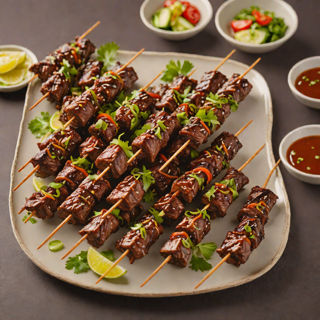 Korean-Style Grilled Beef Short Rib Skewers