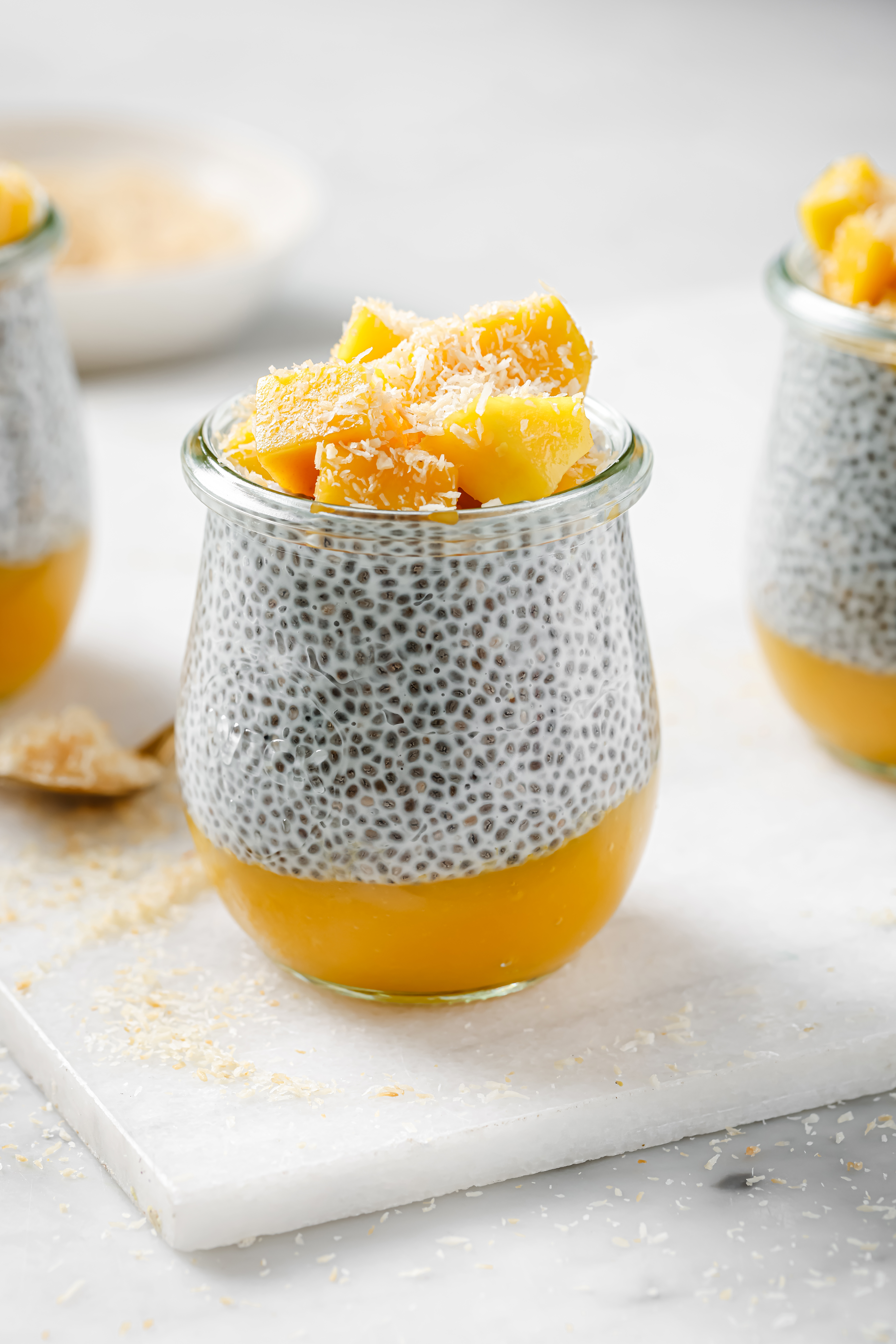 Mango-Chia Seed Pudding with Coconut Crumble