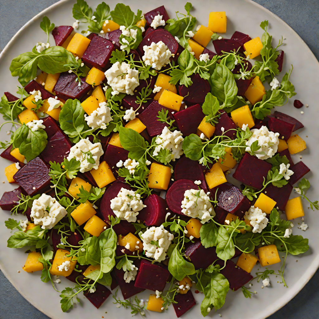 Veggie-Packed Beetroot and Wattleseed Salad with Goats Cheese