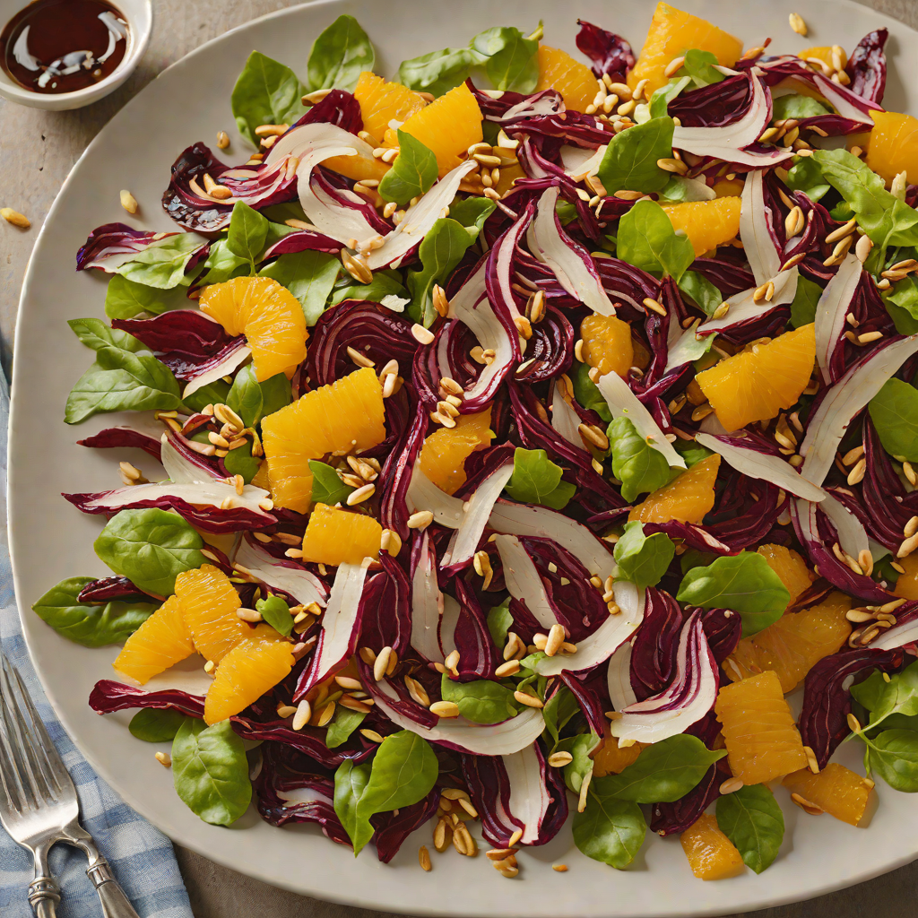 Sautéed Radicchio and Orange Salad with Toasted Pine Nuts