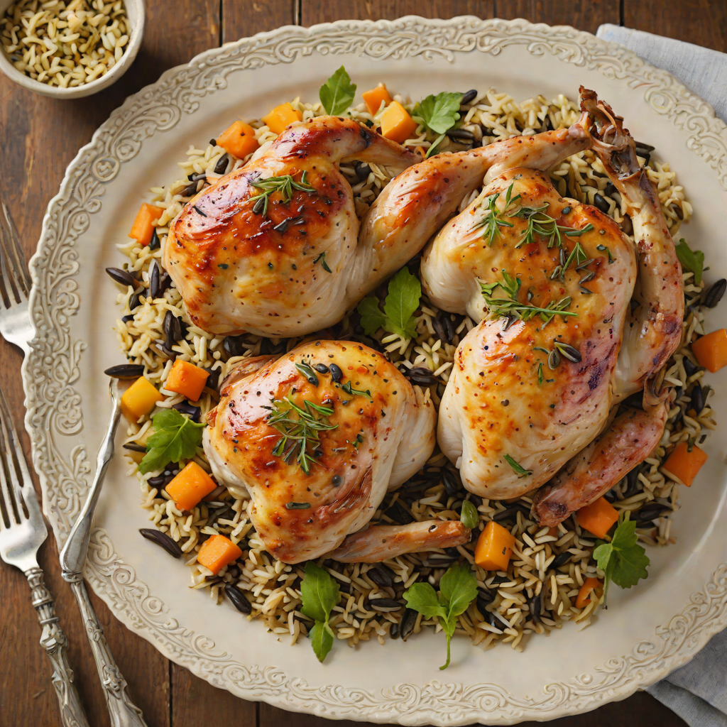 Herb-Roasted Chicken with Wild Rice Pilaf