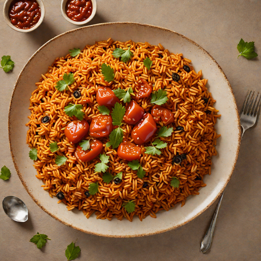 Rema FUN-Inspired Nigerian Jollof Rice with Spiced Tomato Sauce