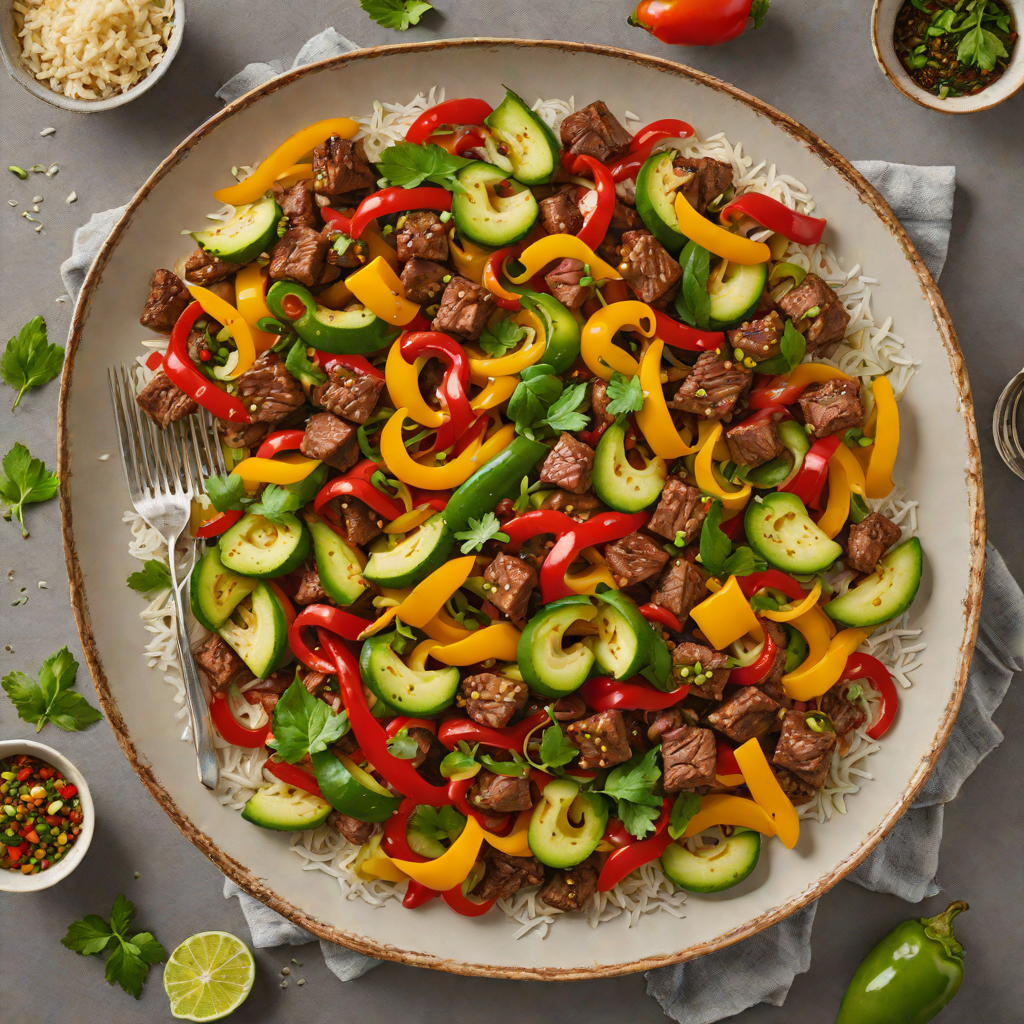 Spiced Beef Stir-Fry with Bell Peppers and Zucchini