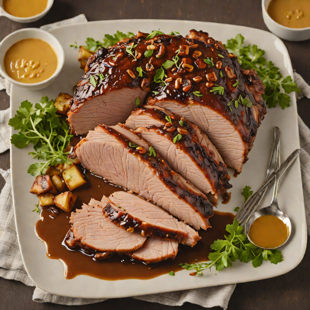 Slow-Roasted Pork Shoulder with Maple Mustard Glaze