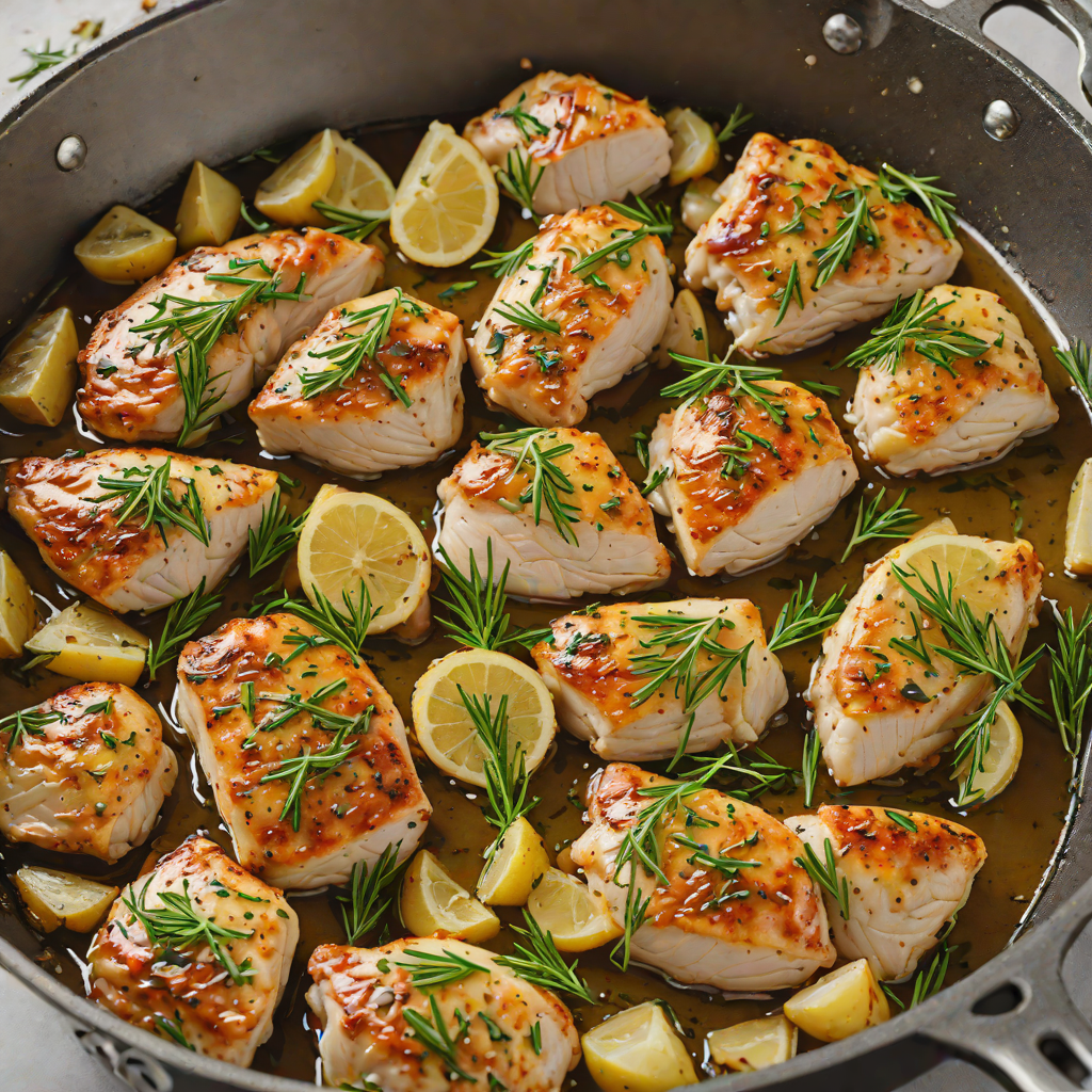 Sautéed Chicken Breast with Garlic and Rosemary in Titanium Pan