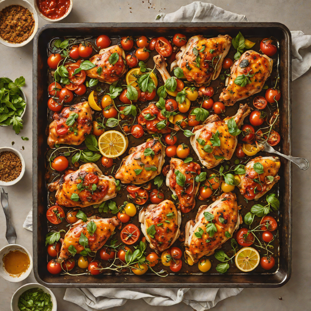 Charred Tomato and Harissa Sheet Pan Chicken