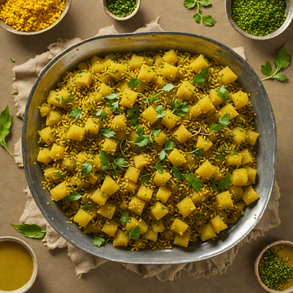 Steamed Gujarati Khaman with Mustard Seed Tempering