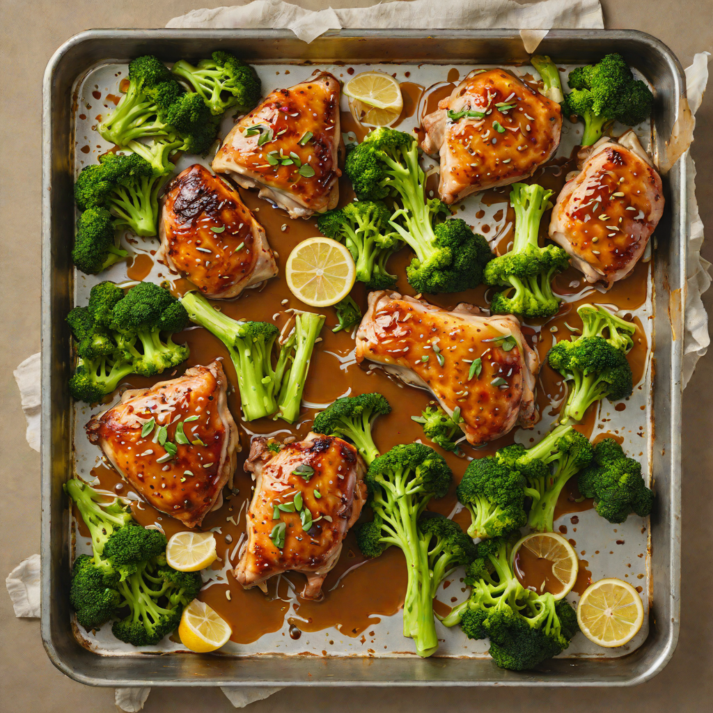 Sheet Pan Honey-Soy Chicken Thighs with Roasted Broccoli