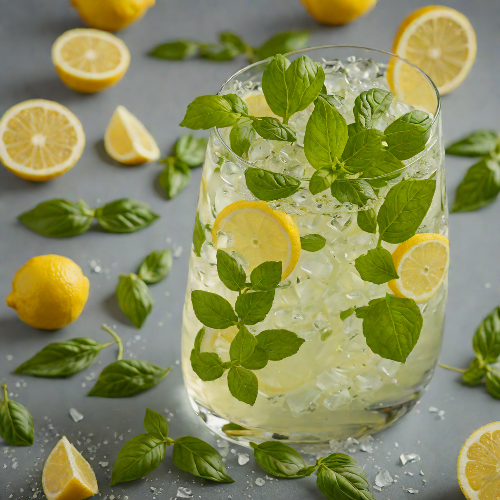 Chilled Gin Basil Smash with Lemon