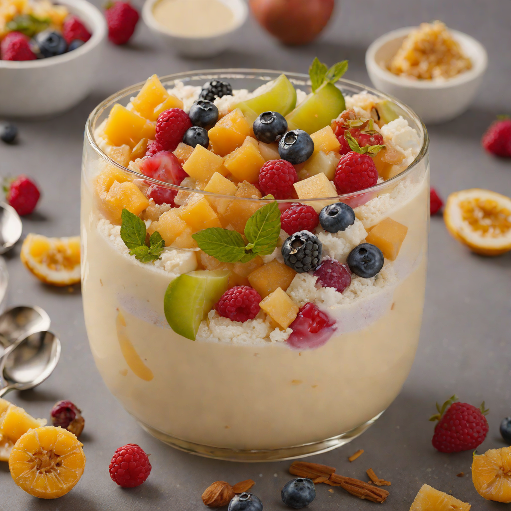 Chilled Halo-Halo with Mixed Fruits and Creamy Leche Flan
