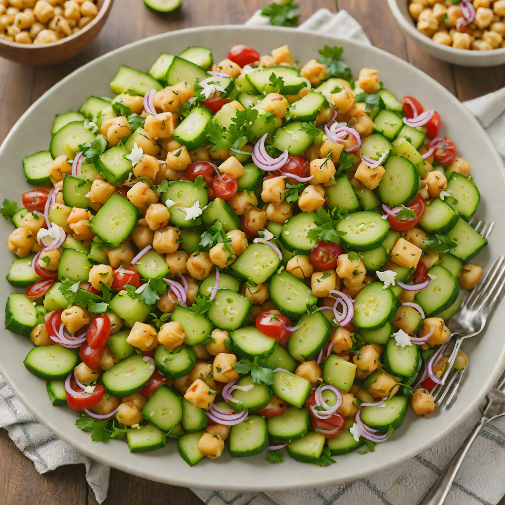 Classic Mediterranean Chickpea and Cucumber Salad