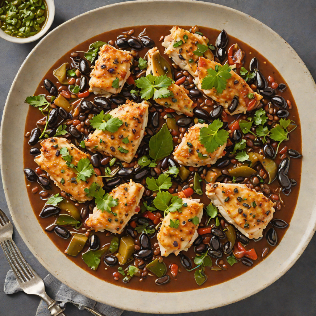 Sautéed Chicken with Roasted Poblano and Black Bean Stew