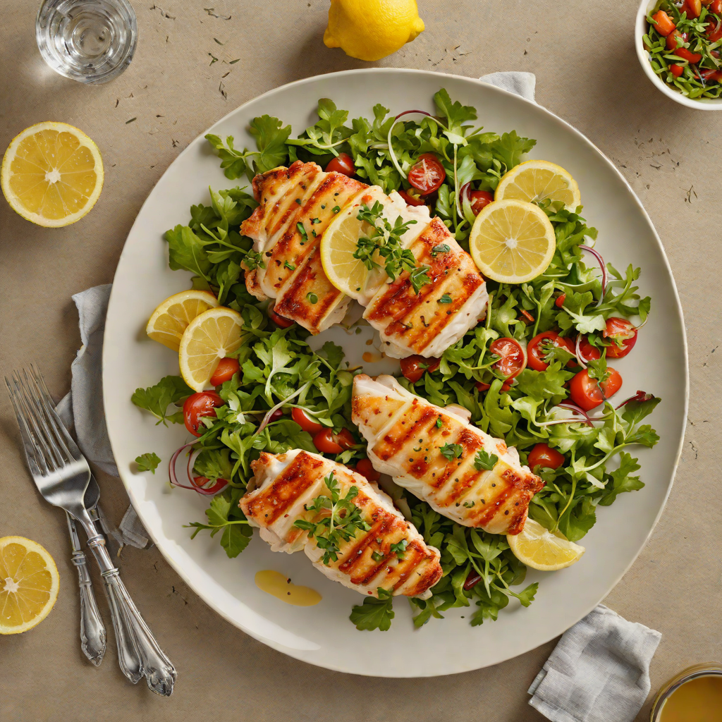 Pan-Seared Chicken with Lemon-Thyme Sauce and Herb Salad