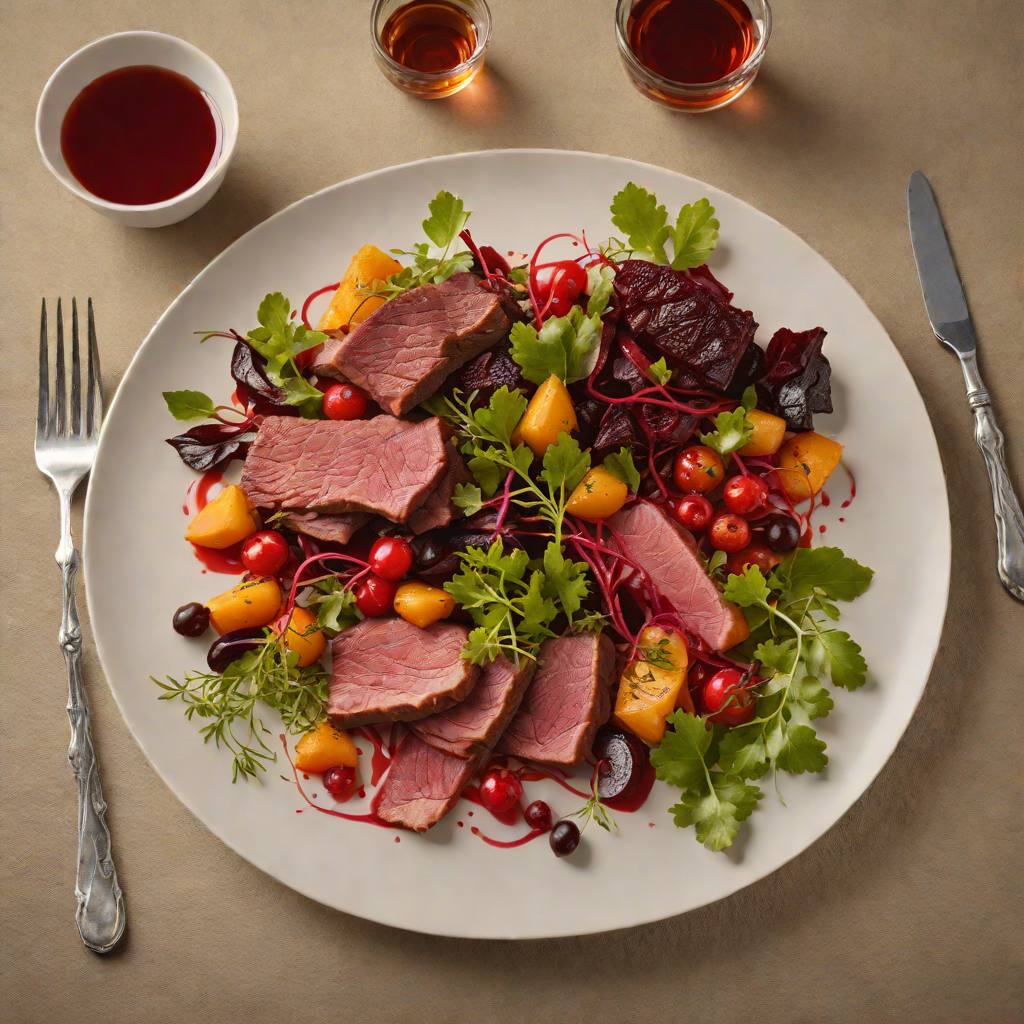 Tea-Smoked Kangaroo with Quandong and Beetroot Salad