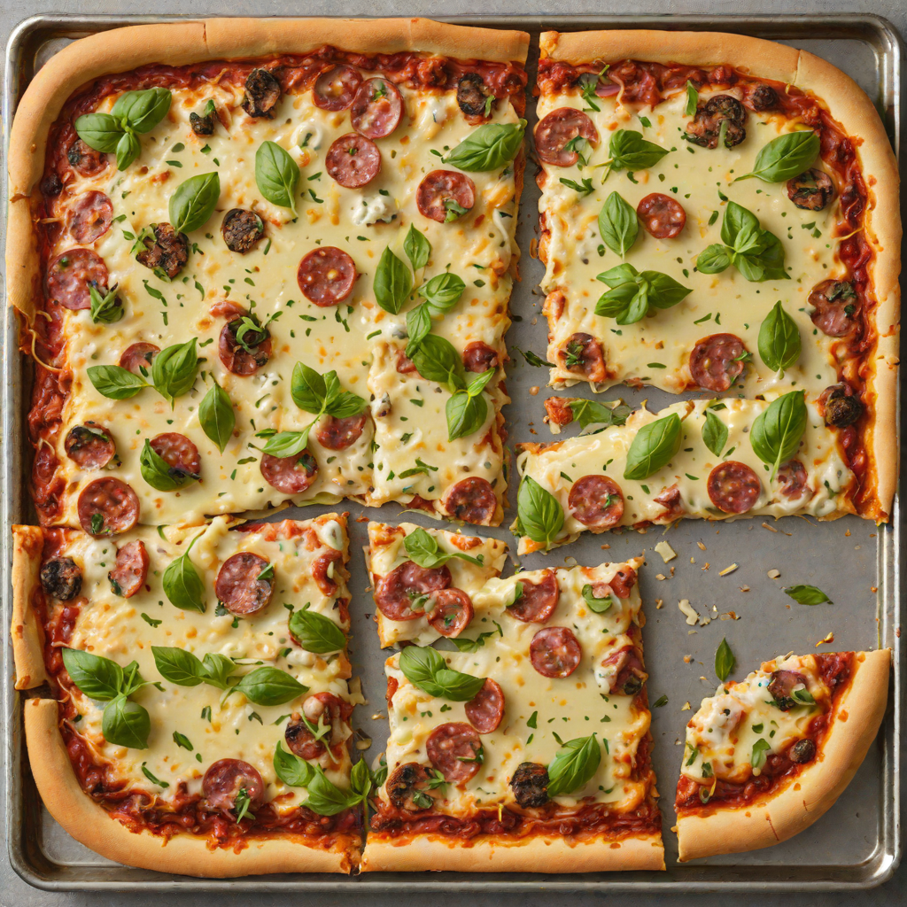 Sheet Pan St. Louis-Style Pizza with Provel Cheese and Herb Sausage