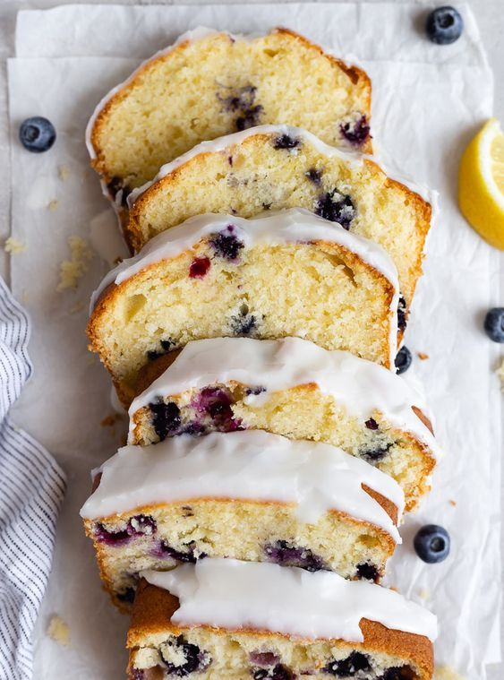 One-Bowl Lemon Blueberry Cake with Vanilla Glaze