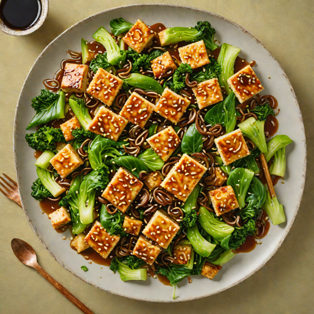 Stir-Fried Tofu and Baby Bok Choy with Garlic Soy Glaze