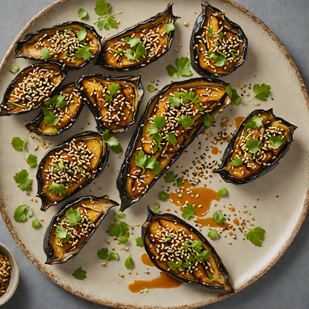Pan-Fried Miso-Glazed Eggplant with Scallion and Sesame