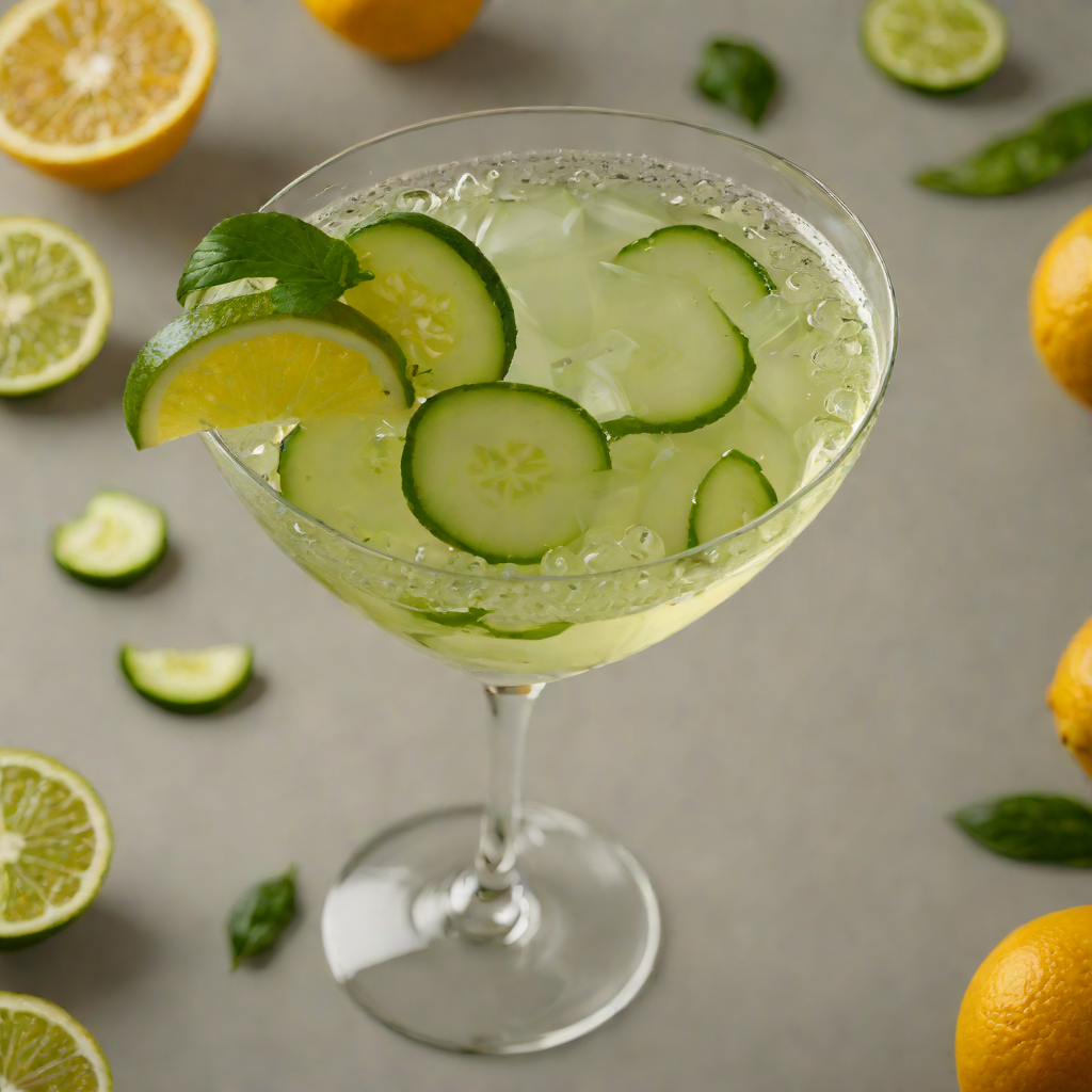 Citrus-Infused Gin Martini with Cucumber Ribbon