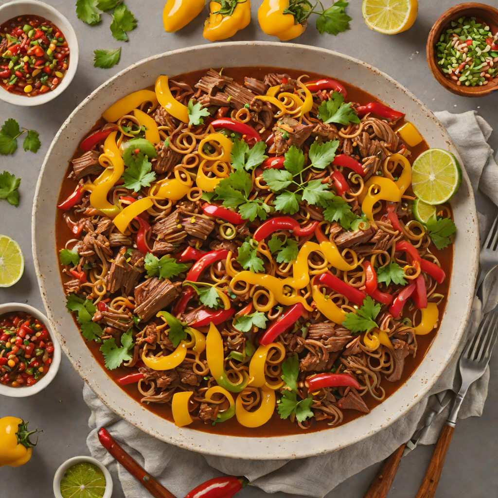 Slow-Cooked Venezuelan Beef Ropa Vieja with Peppers