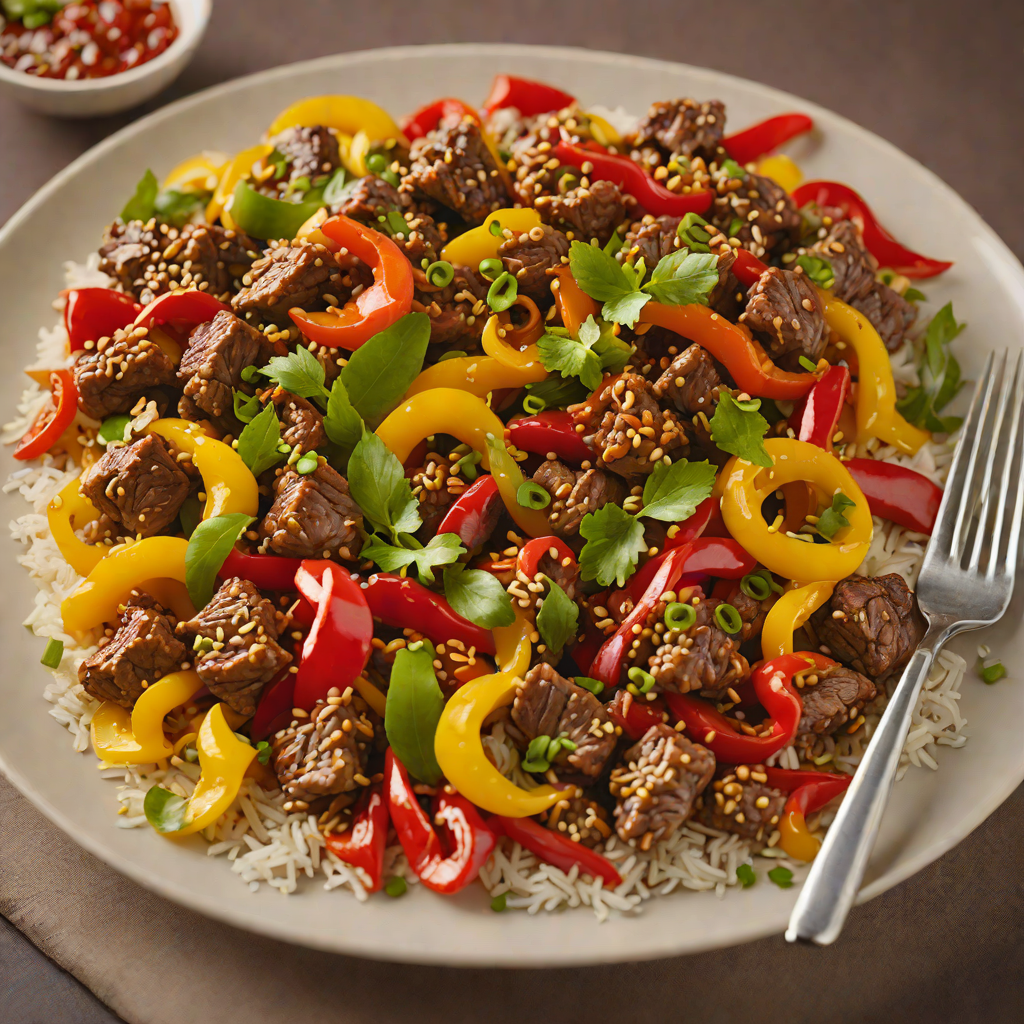 Stir-Fried Beef and Bell Peppers with Ginger-Garlic Sauce