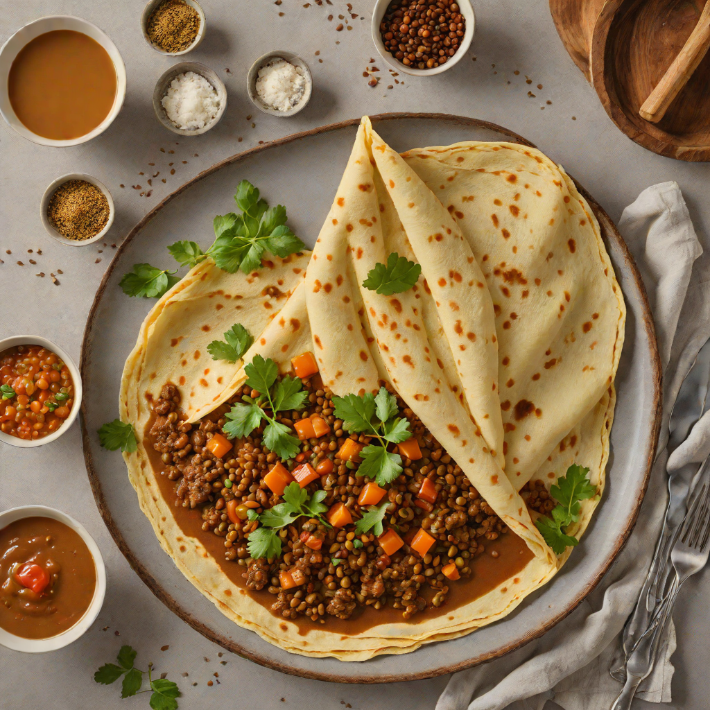 Injera Crêpe with Spiced Lentil Stew