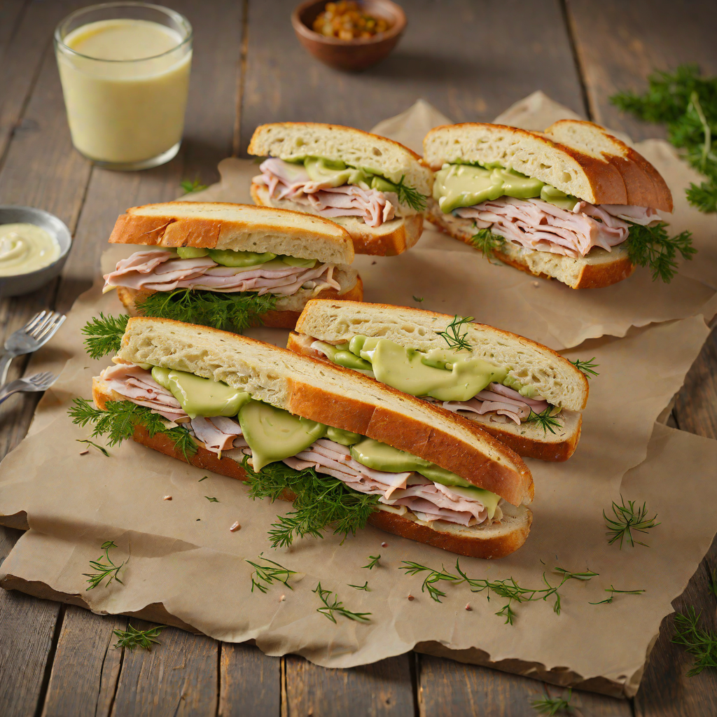 Crisped Sourdough Sandwich with Dill Pickle Aioli and Smoked Turkey