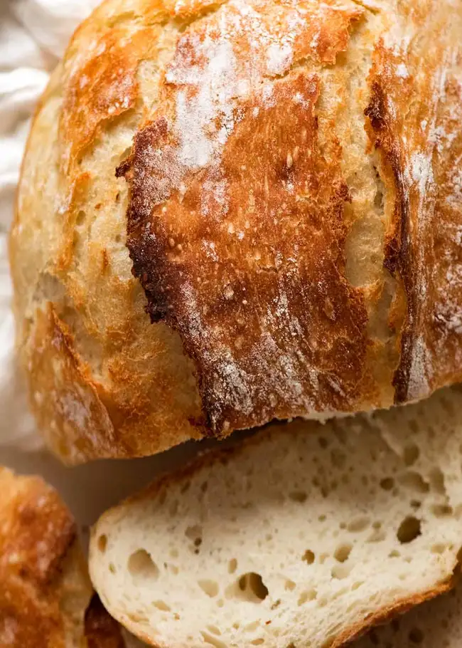 No-Knead Artisan Crusty Yeast Bread