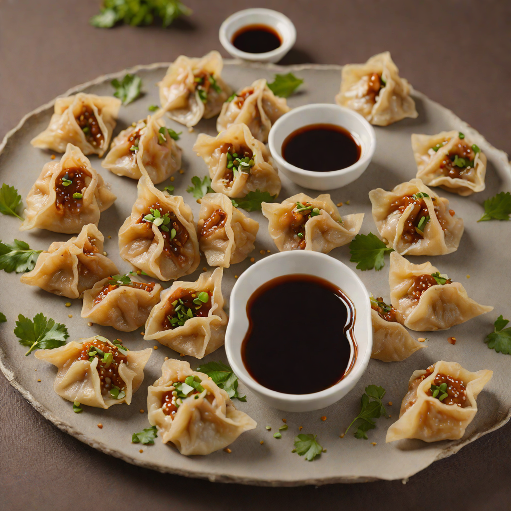 Pan-Fried Pork Dumplings with Ginger Garlic Soy Dipping Sauce