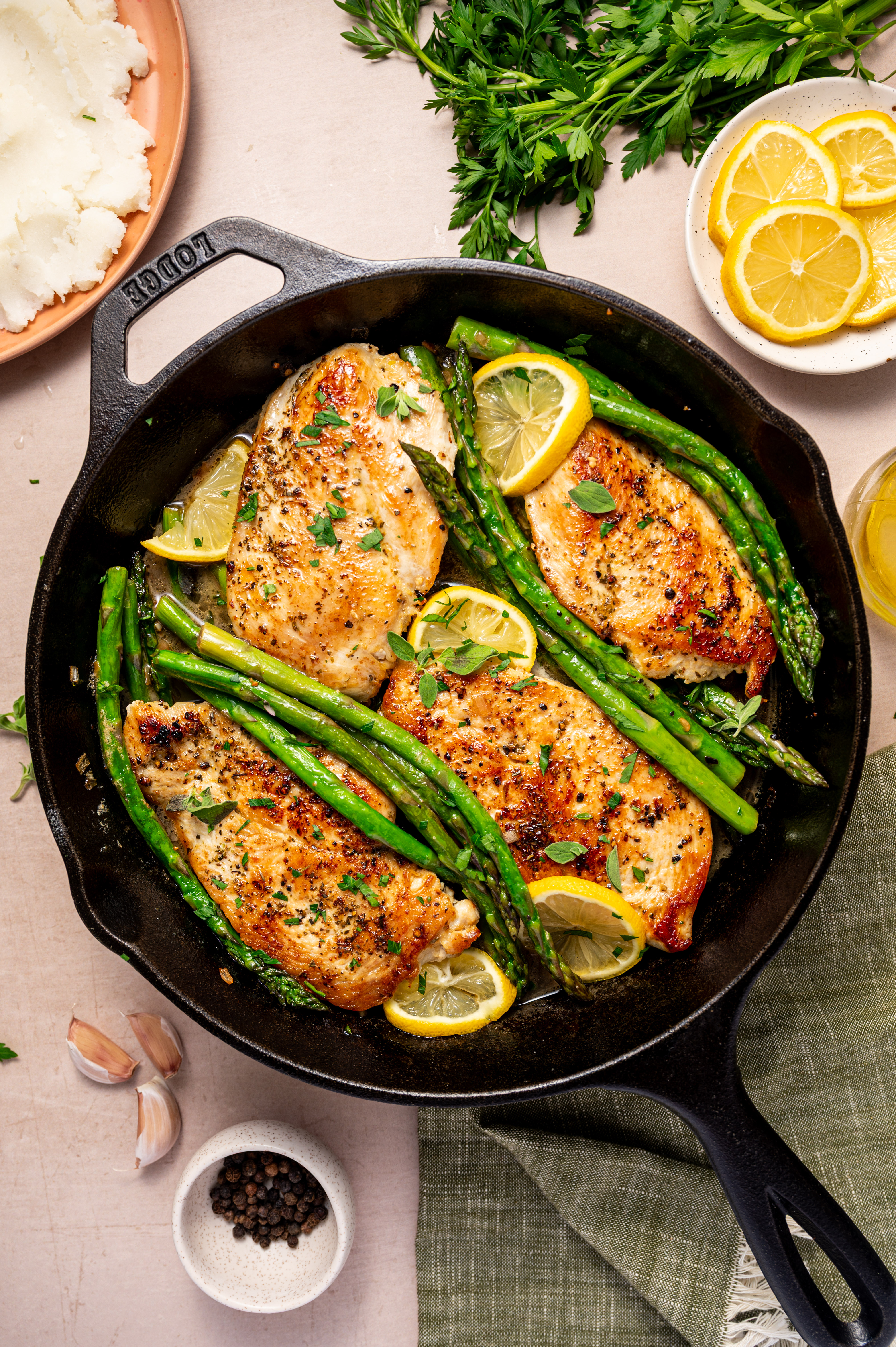 One-Pot Lemon Herb Chicken with Asparagus