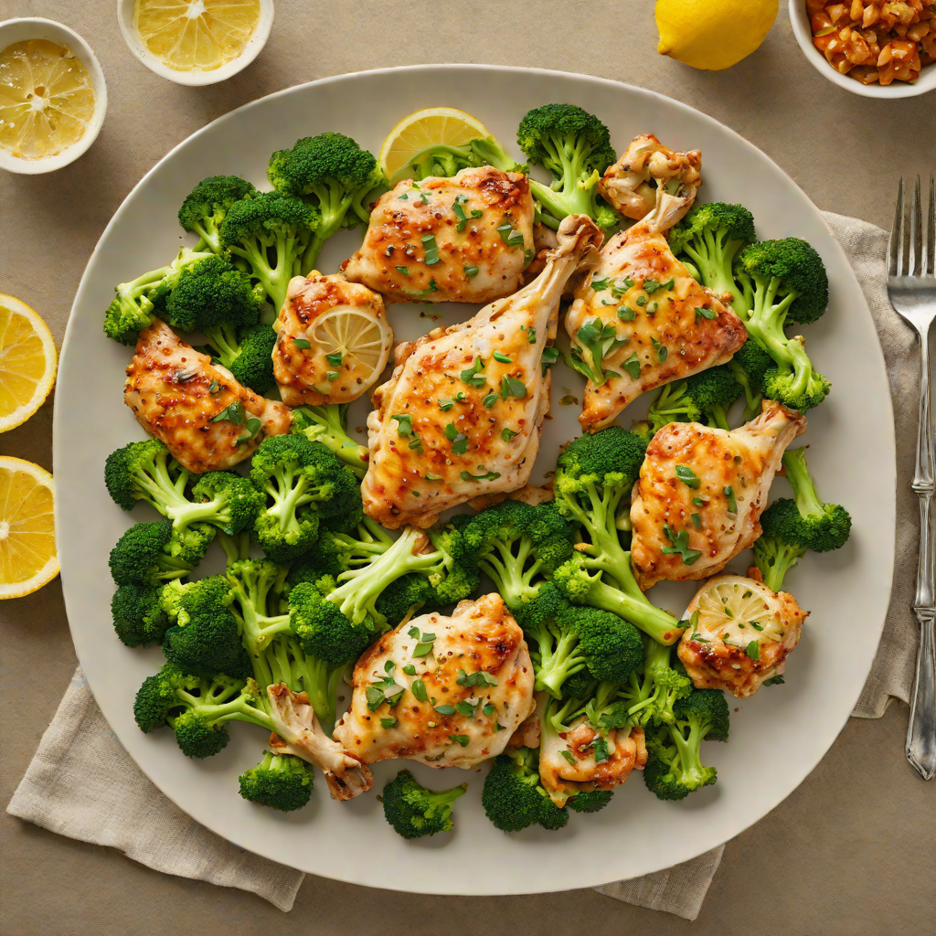Sautéed Lemon-Garlic Chicken with Steamed Broccoli