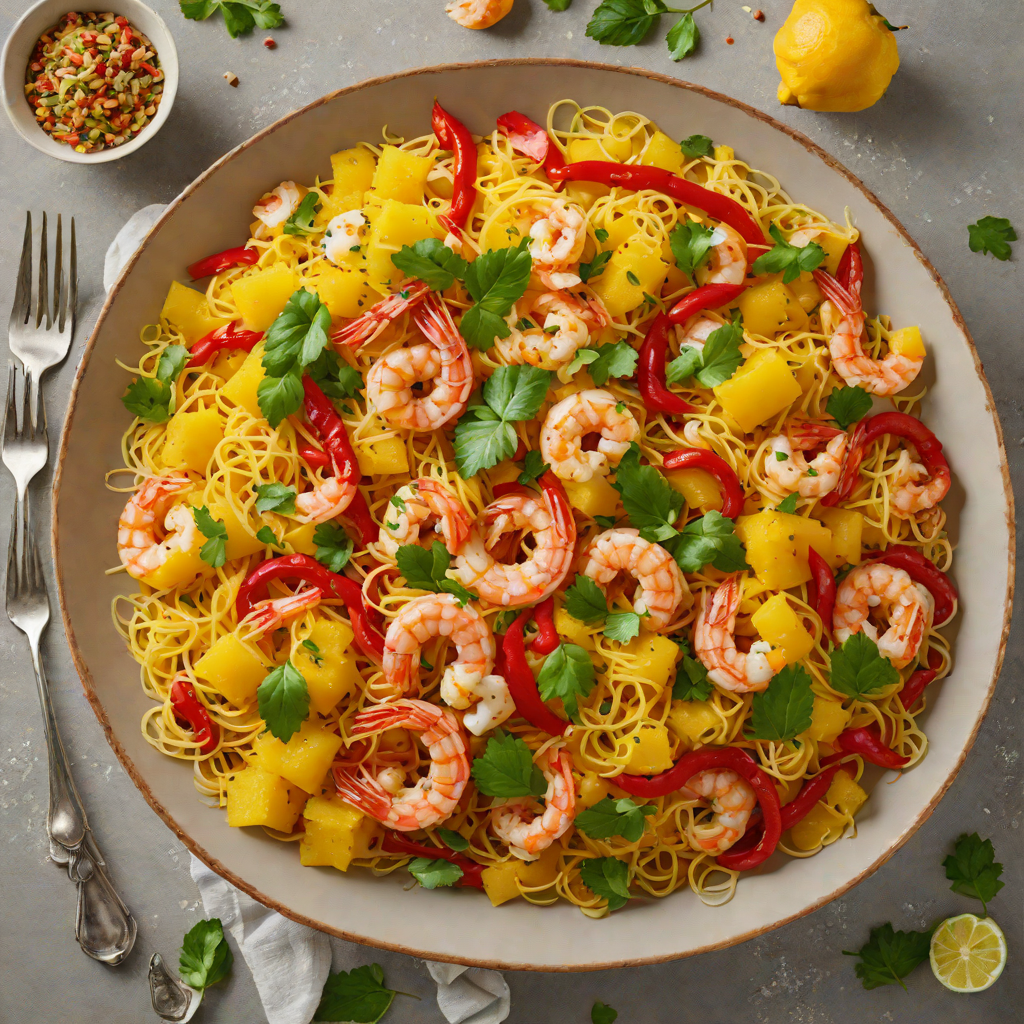Spaghetti Squash Stir-Fry with Shrimp and Bell Peppers