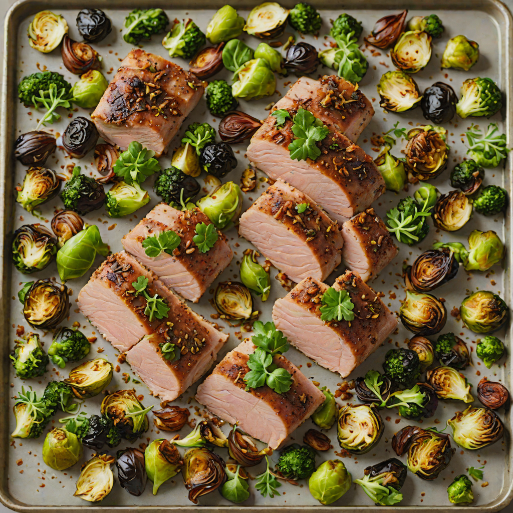 Sheet Pan Herb-Crusted Pork Tenderloin with Roasted Brussels Sprouts