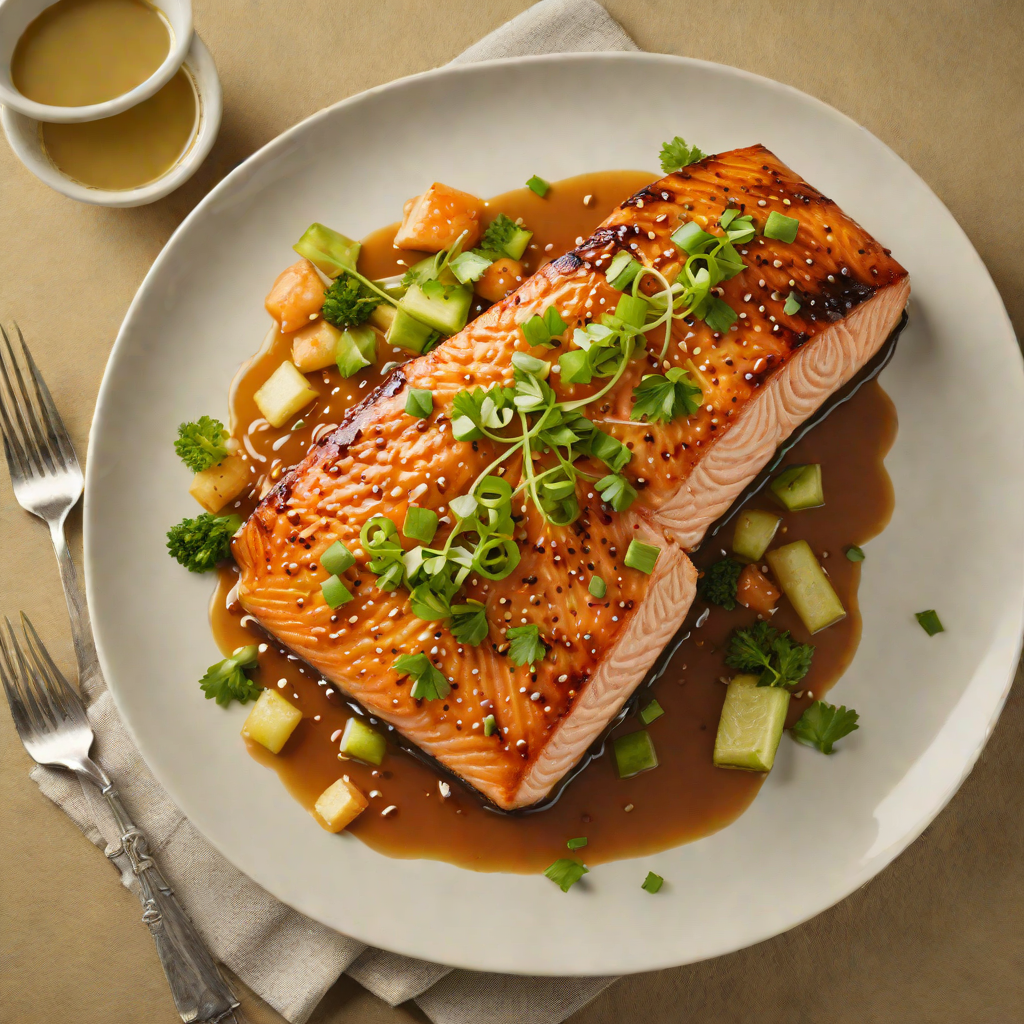 Pan-Seared Teriyaki Salmon with Ginger-Scallion Sauce