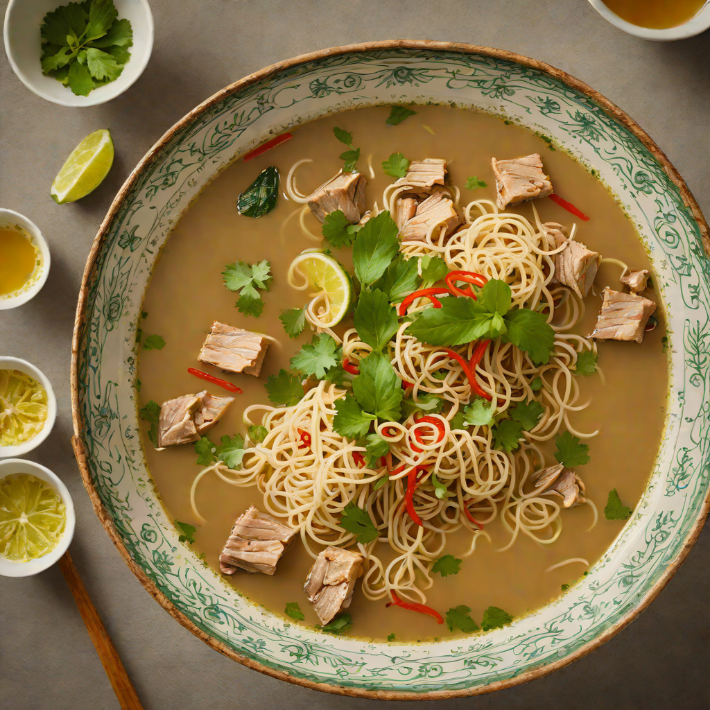 Steamed Burmese Mohinga with Lemongrass Broth