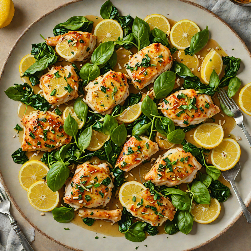 Sautéed Lemon-Honey Chicken with Spinach and Garlic