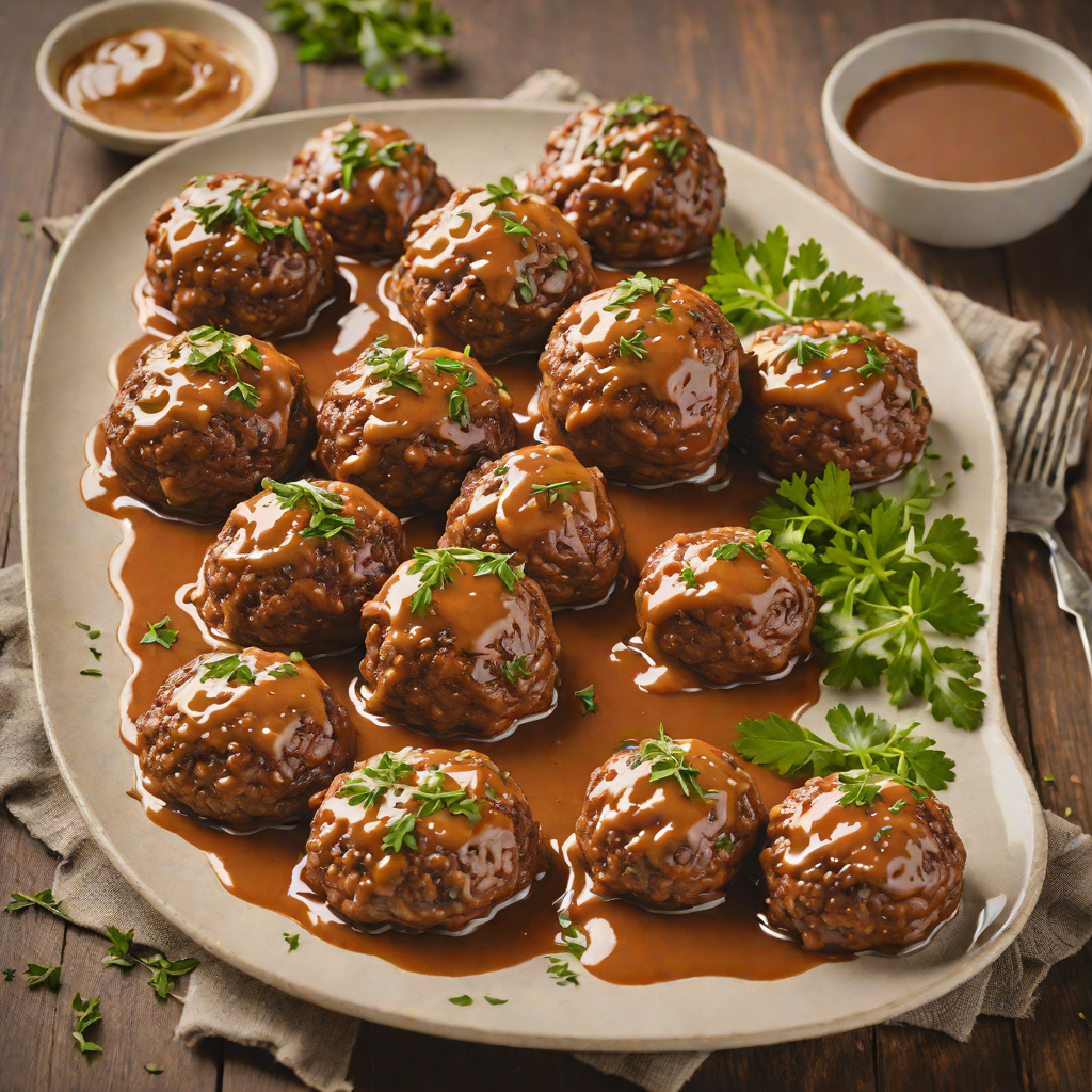 Slow-Cooked Australian Beef Rissoles with Onion Gravy