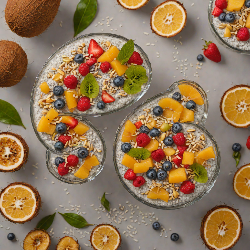 No-Bake Coconut Chia Pudding with Tropical Fruit