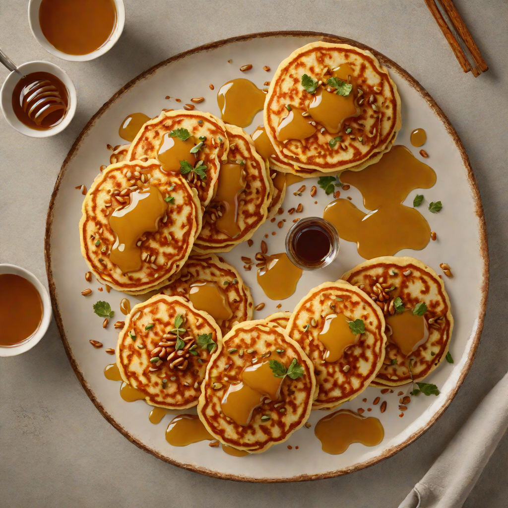 Fried Maize Flour Pancakes with Spiced Honey Drizzle