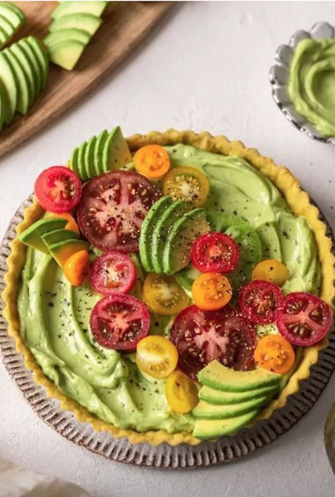 Reflective Avocado and Herb Tart